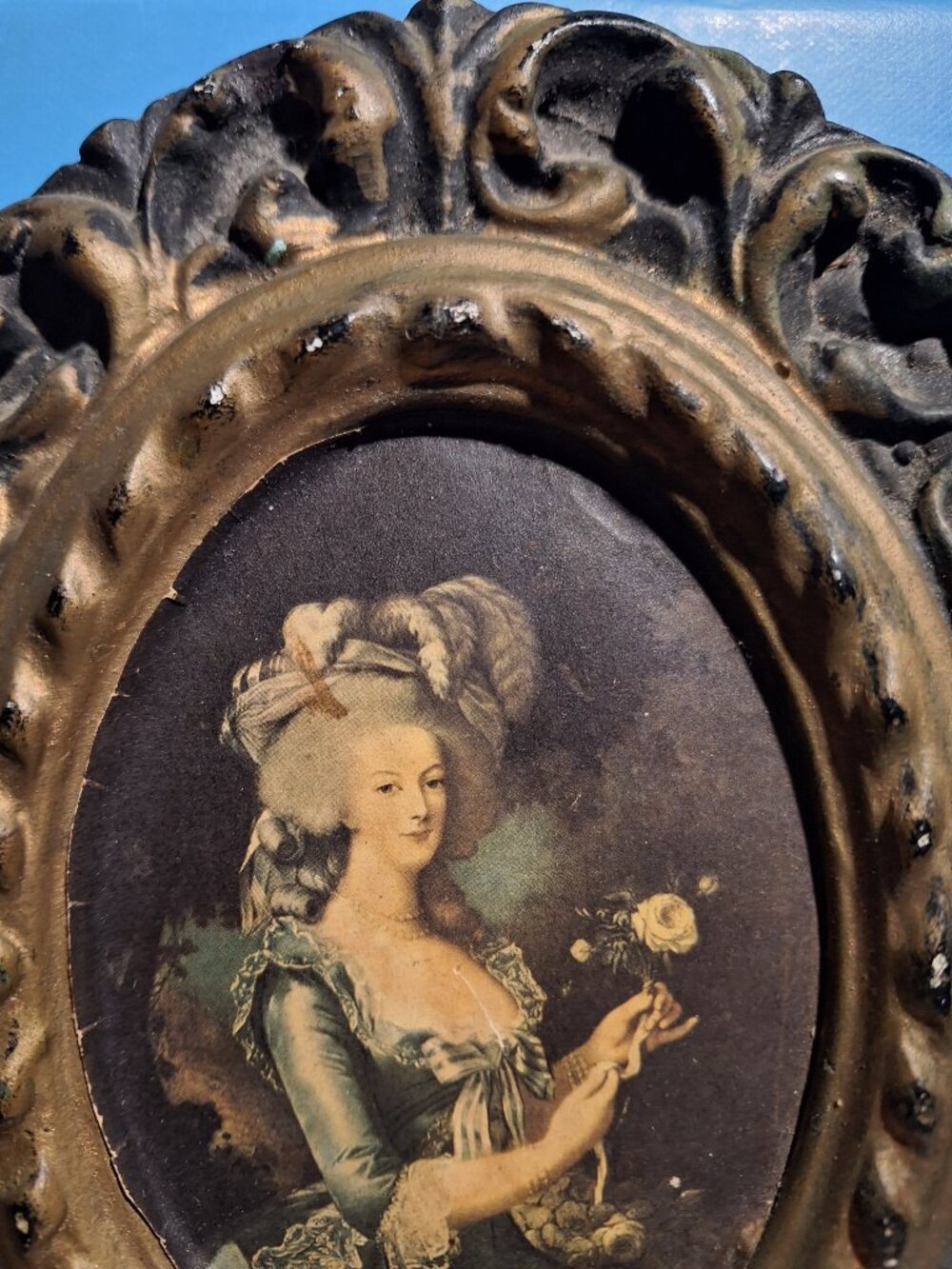 Vintage Marie Antoinette with a Rose Coquette Victorian Style Wall Art - Picture 4 of 12